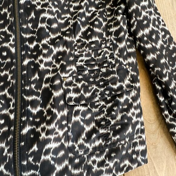 NEW Laura Ashley Leopard Jacket Coat Zip Up M Cheetah Animal Print - Picture 6 of 10